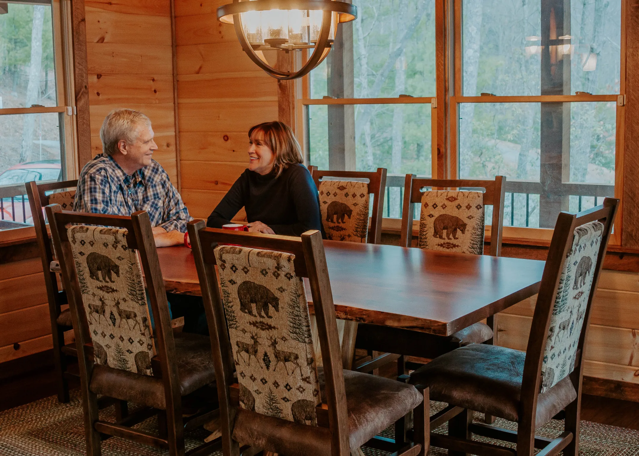 Rustic cabin dining deals table